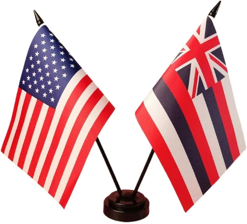 Zigvert 8 Pack Miniature Two Hole Flag Stand Base, Twin Desk Flag Holder, Mini Flag Stand, Two Hole Black Base For 4"x6" 5"x8" Stick Desk Flags, Flag Holders for Almost All Small Mini Flags - Image 2